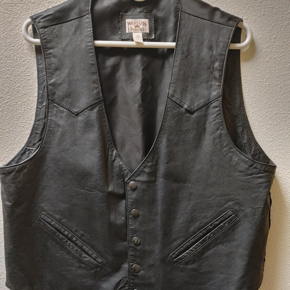 WESTERRN FRONTIER LEATHER VEST XL
